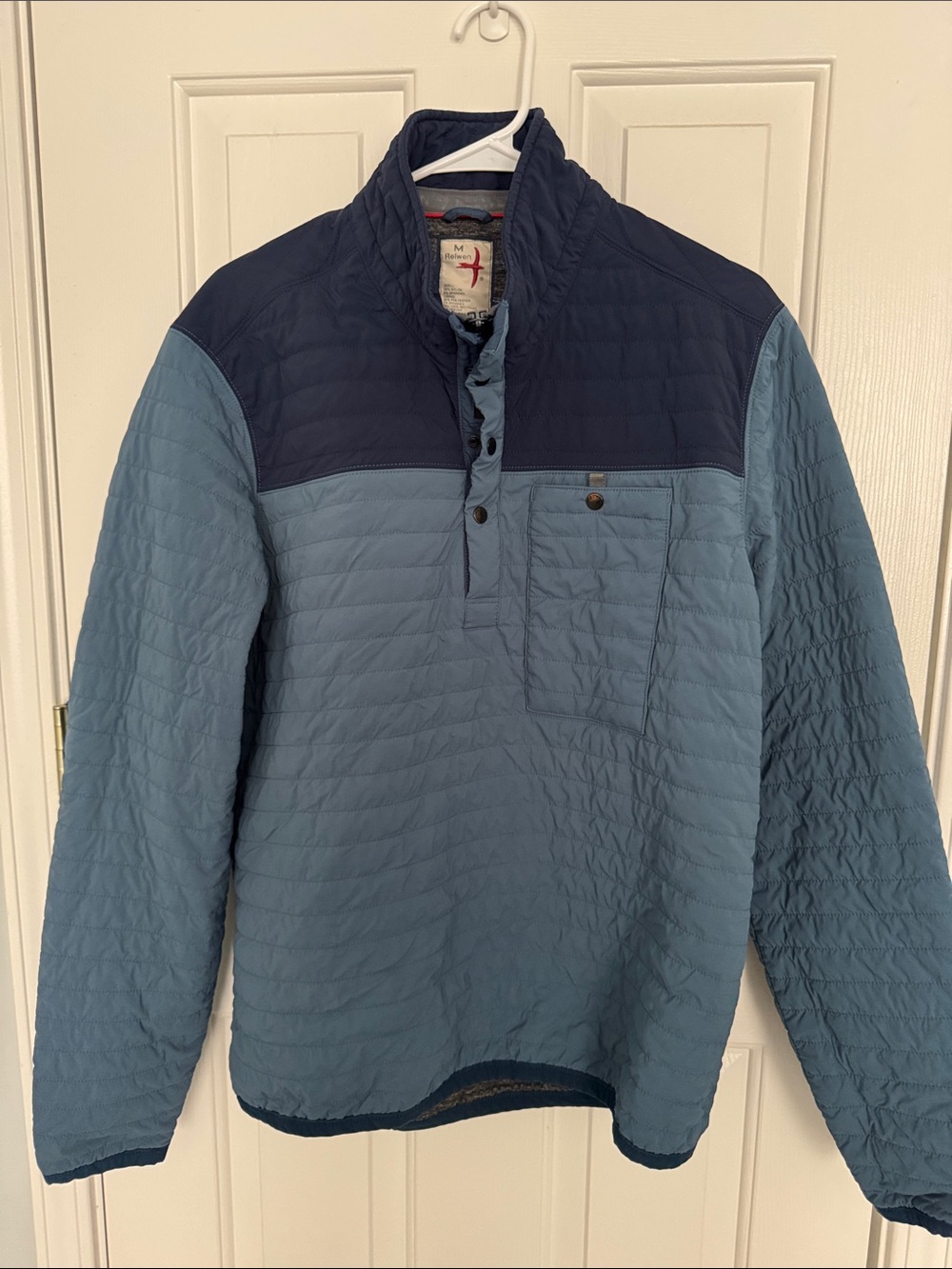 Quilted Pullover Jacket - Two-Tone Blue